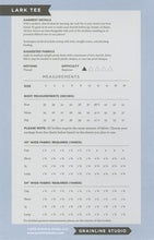 Load image into Gallery viewer, Lark Tee - Sewing Pattern - Grainline Studio - Sizes 0-18 - Beginner