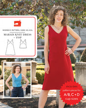 Load image into Gallery viewer, Marais Knit Dress & Top - Sewing Pattern - Liesl & Co - Sizes XS-XXL - Diff 2/4