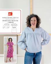 Load image into Gallery viewer, Positano Blouse & Dress - Sewing Pattern - Liesl & Co - Sizes 0-20 - Diff 1/4