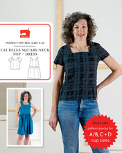 Load image into Gallery viewer, Laureles Square-Neck Top & Dress - Sewing Pattern - Liesl & Co - Sizes 0-20 - Diff 1/4