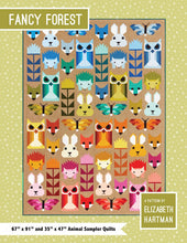 Load image into Gallery viewer, Fancy Forest - 67"x91" and 35"x47" Animal Sampler Quilt Pattern by Elizabeth Hartman