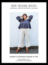 Load image into Gallery viewer, Romey Gathered Dress & Top Curvy Fit - Sew House Seven - 16-34 - Confident Beginner - Light Woven Fabrics