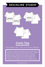 Load image into Gallery viewer, Corin Top - Sewing Pattern - Grainline Studio - Sizes 0-18 Beginner