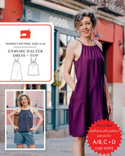 Load image into Gallery viewer, Enmore Halter Dress and Top Sewing Pattern - Liesl & Co - Sizes 0-20 - Diff 2/4
