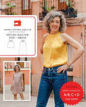 Load image into Gallery viewer, Sintra Halter Top & Dress - Pattern by Liesl & Co - Sizes 0-20 - Diff 2/4