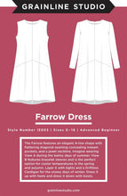 Load image into Gallery viewer, Farrow Dress Sewing Pattern Grainline Studio - Sizes 0-18 - Advanced Beginner