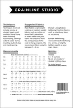 Load image into Gallery viewer, Cortland Trench - Sewing Pattern - Grainline Studio - Sizes 14-30 - Intermediate