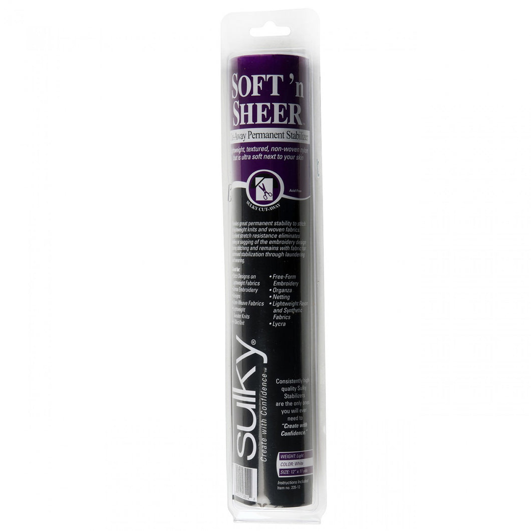 235-12 - Cut Away Soft N Sheer Stabilizer White 12in x 11yds