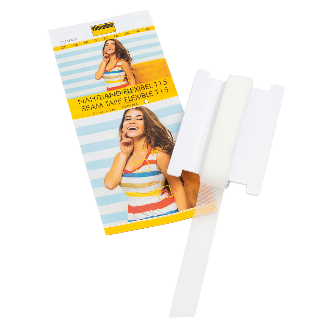 T15 - Vlieseline - Flexible Seam Tape - White - 5m x 15mm