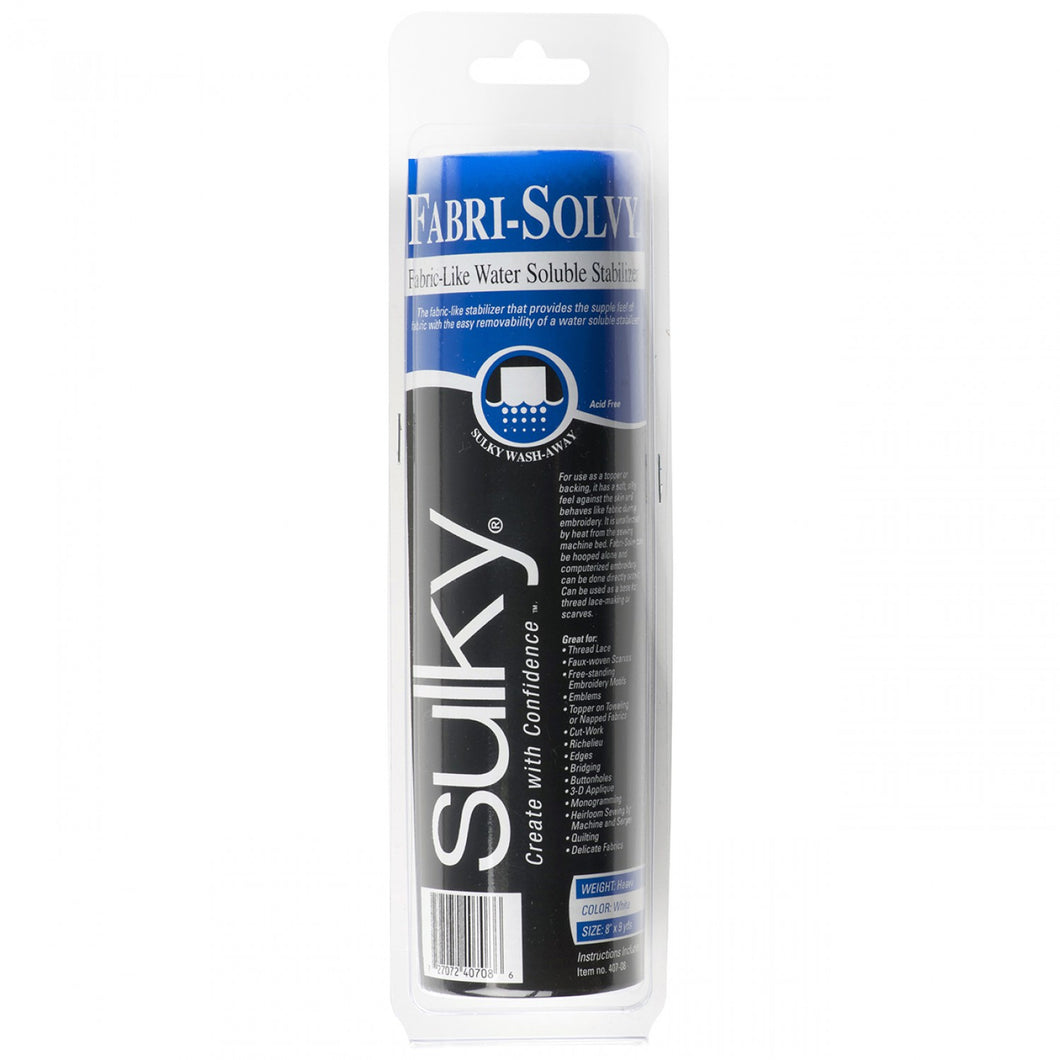 407-08 - Fabri-Solvy Washaway Stabilizer White 8in x 9yds