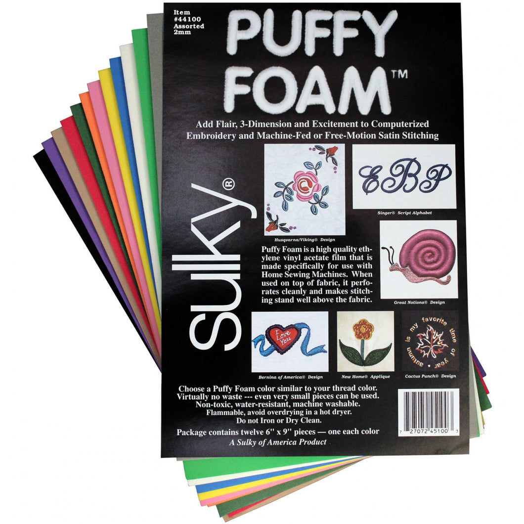 44100 - Foam Puffy 6in x 9in x 2mm 12 Color Assortment