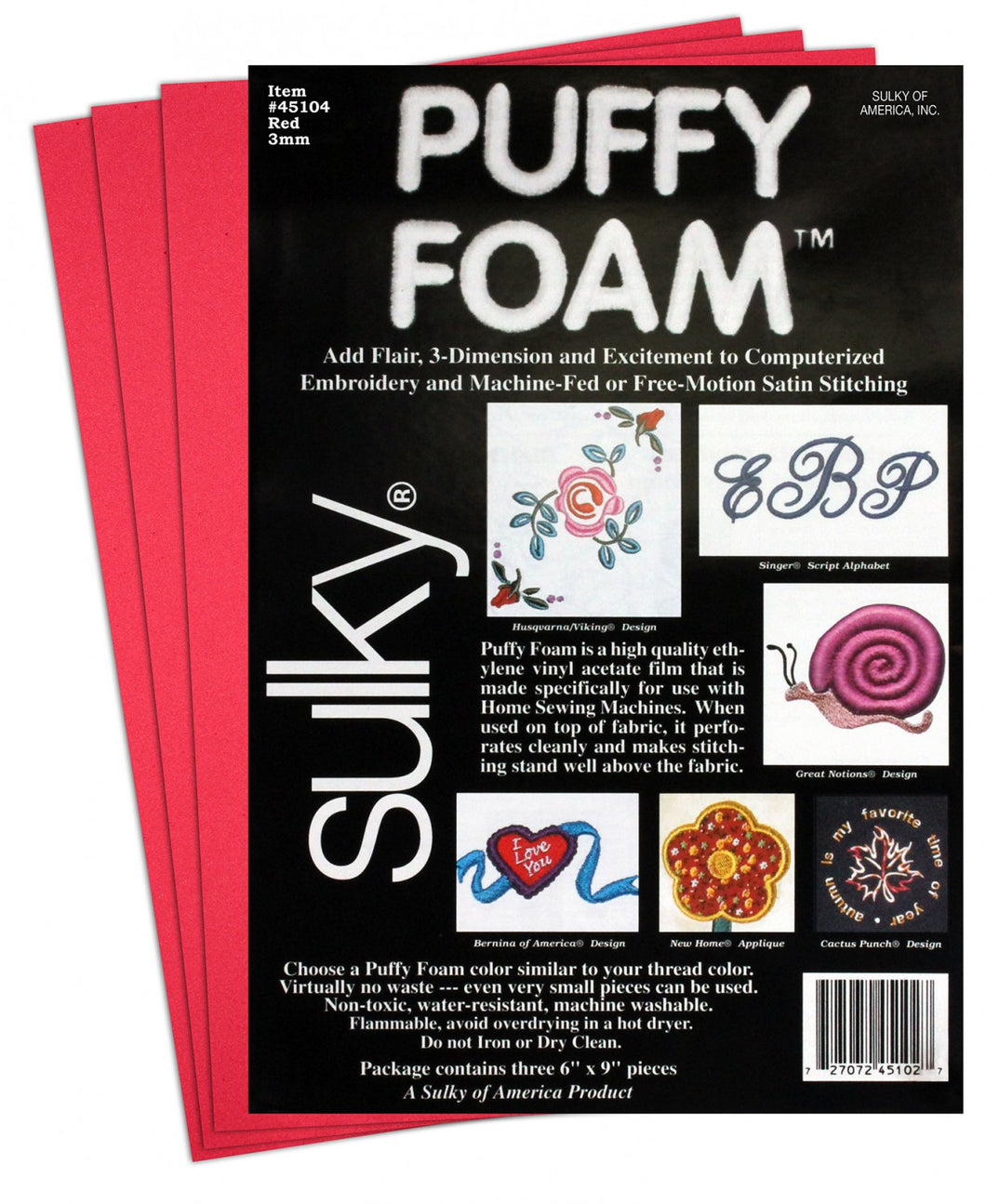 45104 - Foam Puffy red 3mm 6in x 9in