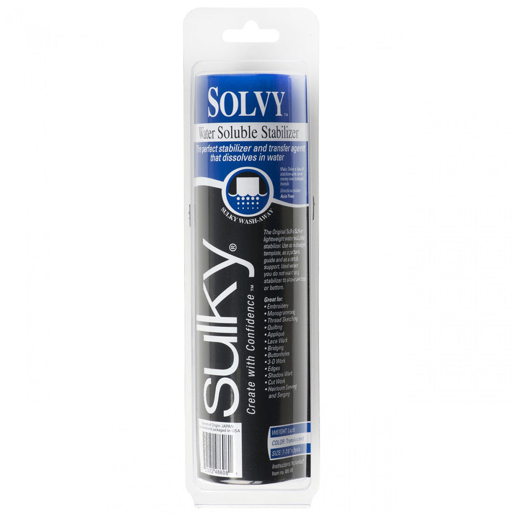 486-08 - Solvy Lightweight Water Soluble Stabilizer 8in x 9 1/2yds