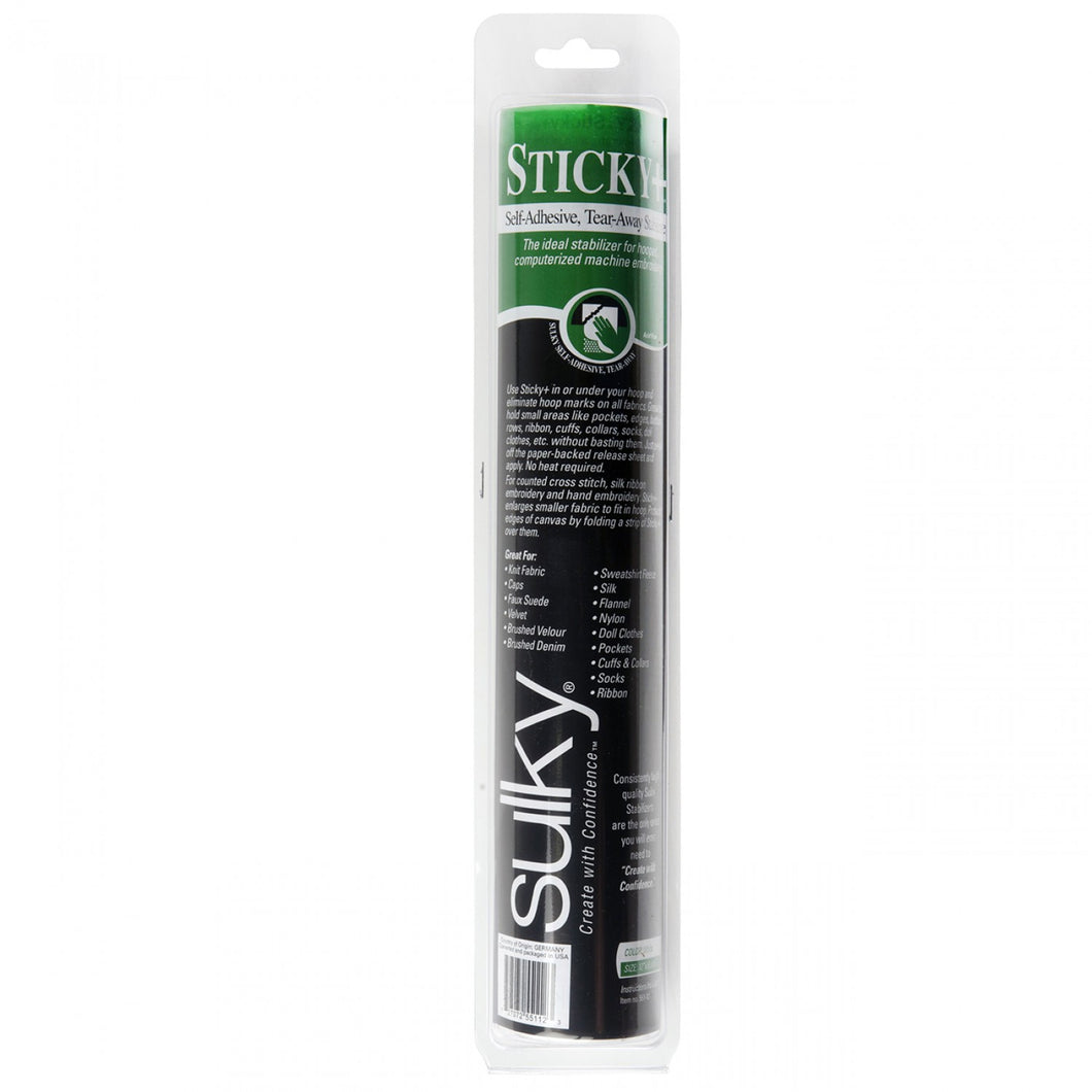 551- 12 - Sticky Plus Self-Adhesive Tear-Away Stabilizer White 12in x 6yds