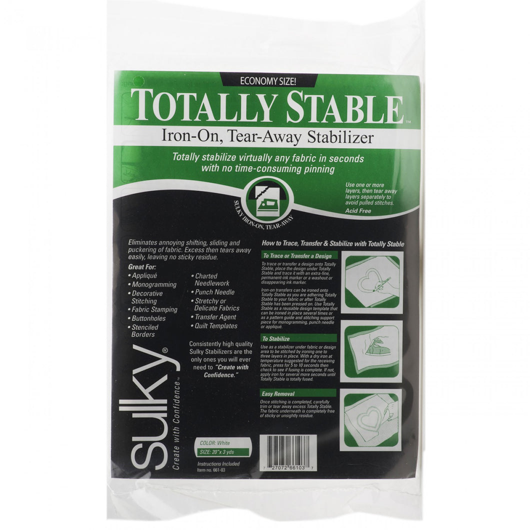 661-03 - Totally Stable Iron-on Tear-Away Stabiliser 20in x 3yds - Sulky