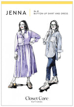 Load image into Gallery viewer, Jenna Button Up Shirt &amp; Dress (38) - Sewing Pattern by Closet Core - Sizes XXS-4X
