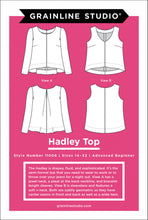 Load image into Gallery viewer, Hadley Top - Sewing Pattern - Grainline Studio - Sizes 14-32 - Advanced Beginner
