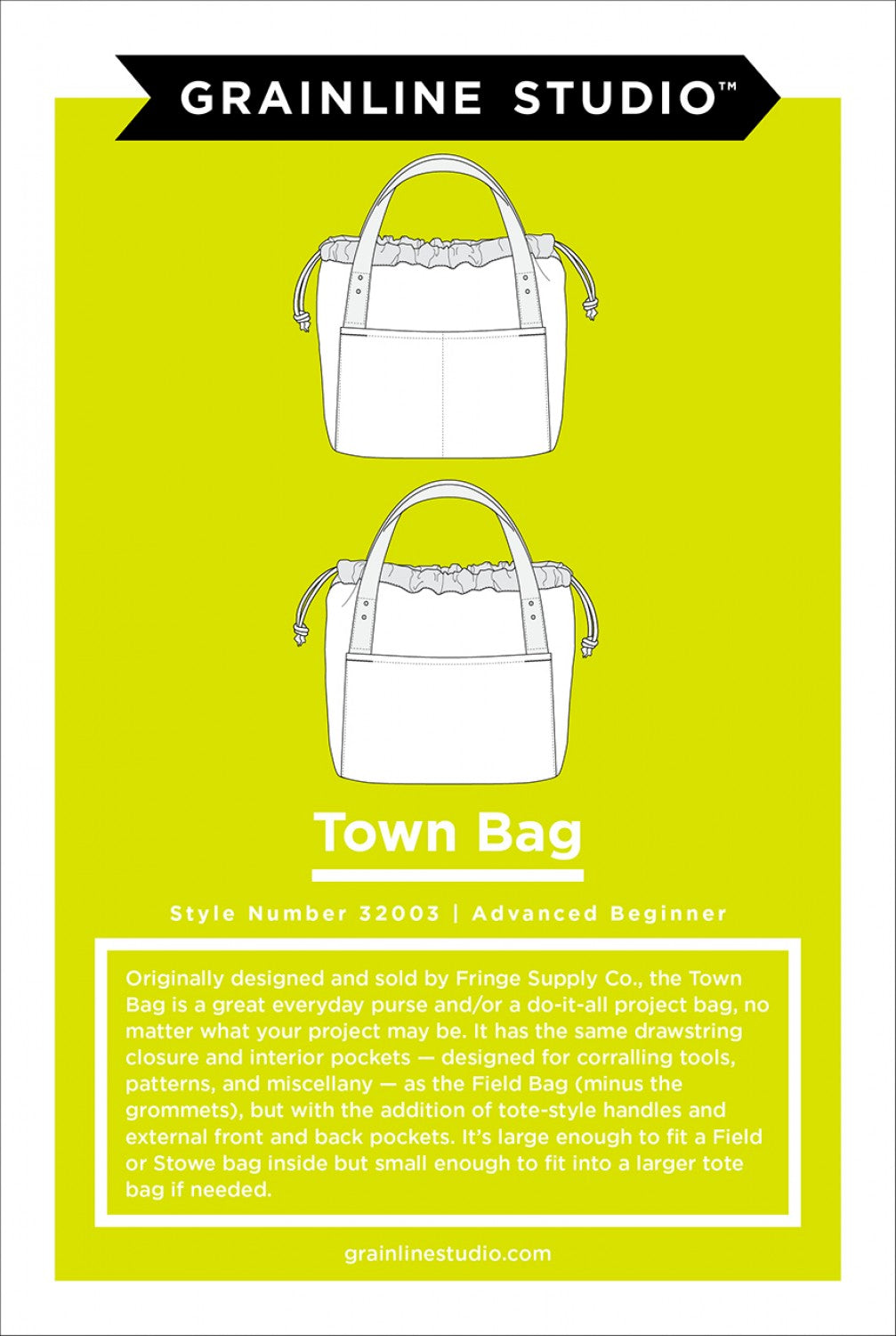 Town Bag Pattern by Grainline Studio - Advanced Beginner