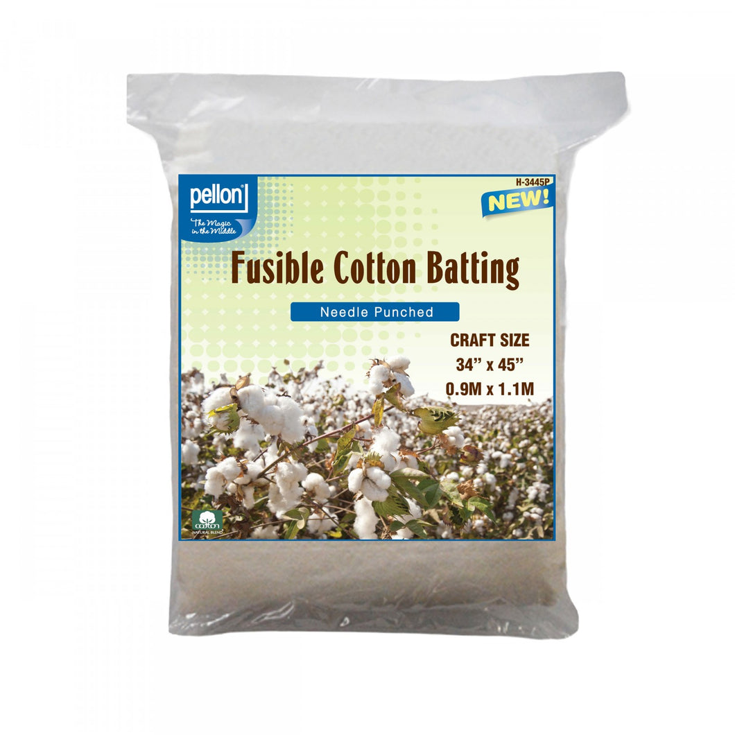 H-3445 - Pellon -  Cotton Fusible Batting Craft Size