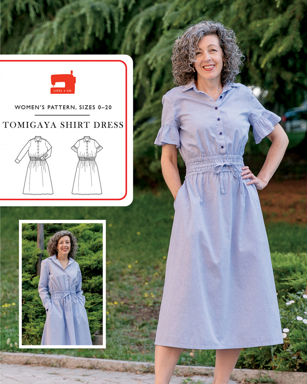 Tomigaya Shirt Dress - Sewing Pattern - Liesl & Co - Sizes 0-20 - Diff 3/4