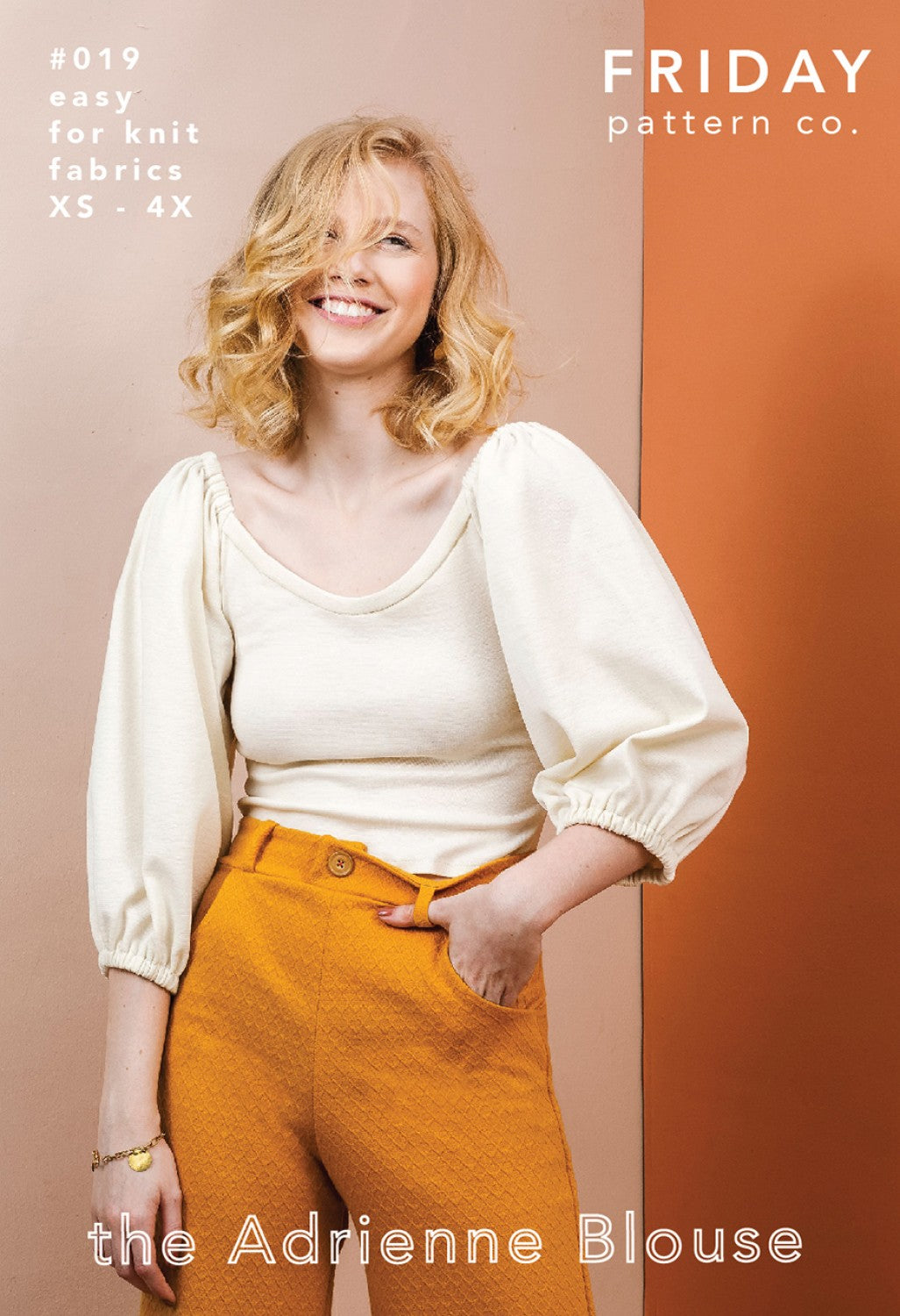 Adrienne Blouse - XS to 4X - Easy  - Knit Fabrics - Friday Pattern Company