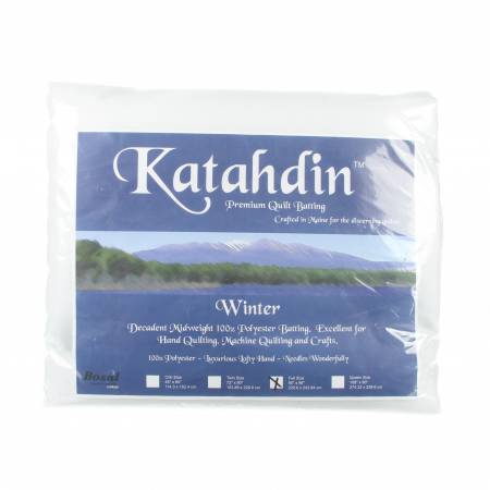 222B-WHT Katahdin Premium 100% Polyester Batting Winter 4.5oz 94in x 96in - Bosal