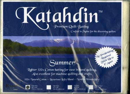 390B-WHT Katahdin Premium 100% Cotton Batting - Summer 3oz - 45in x 60in - Bosal