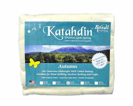 397B-WHT Katahdin Premium 100% Cotton Batting - Autumn 4oz - 90in x 96in - Bosal