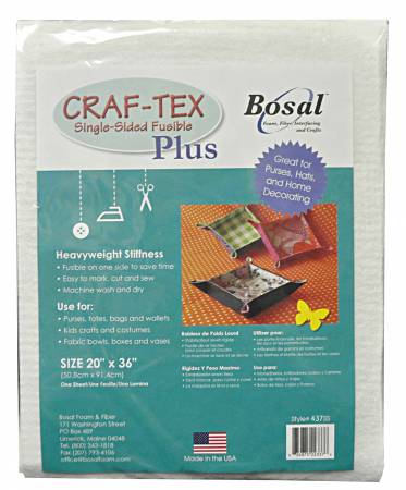 437FB-SS Single Side Fusible Non-woven Heavyweight Craf-tex Plus 20in x 36in - Bosal