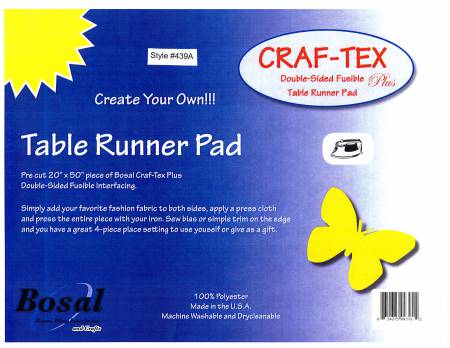 439AROLL Table Runner Craf-tex Double Sided Fusible 20in x 50in - Bosal