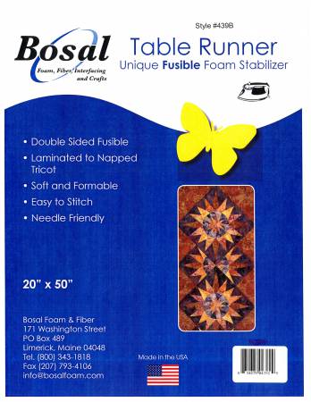 439BROLL Table Runner Double Sided Fusible Foam 20in x 50in - Bosal