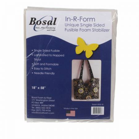 495BS-18 In-r-form Single Sided Fusible Foam Stabilizer Off White 58in x 18in - Bosal