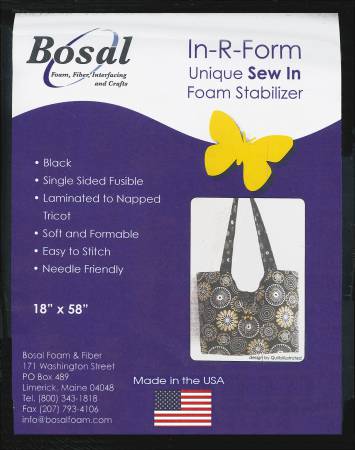 495BSB-18 In-r-form Single Sided Fusible Foam Stabilizer Black 58in x 18in - Bosal