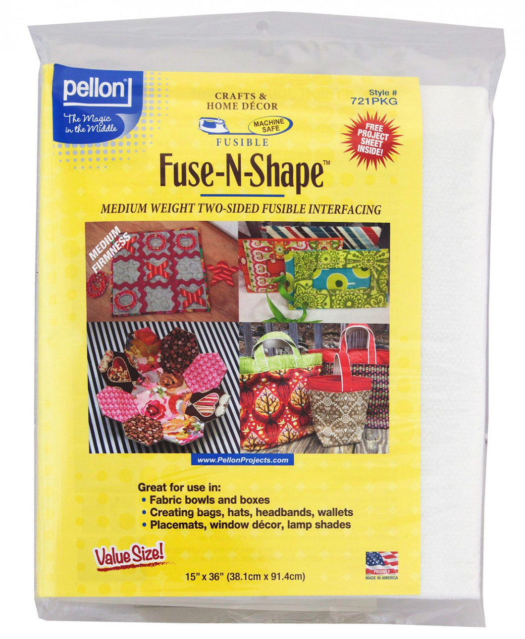 721PKG Fuse N Shape Double Sided Firm Interfacing Medium 15in x 36in