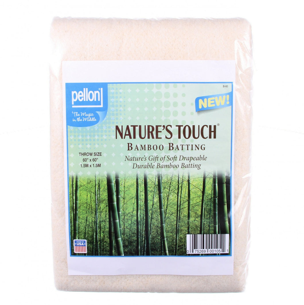 B-60 Pellon Natures Touch Bamboo Blend Batting With Scrim 60in x 60in - Pellon