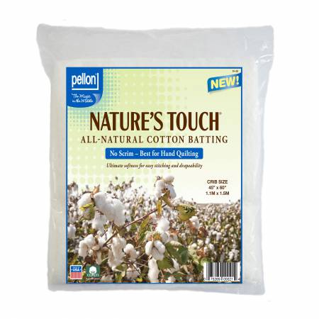 N-45P Pellon Nature's Touch 100% Natural Cotton No Scrim 45in x 60in - Pellon
