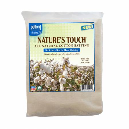 N-81P Pellon Nature's Touch 100% Natural Cotton No Scrim 81in x 96in - Pellon