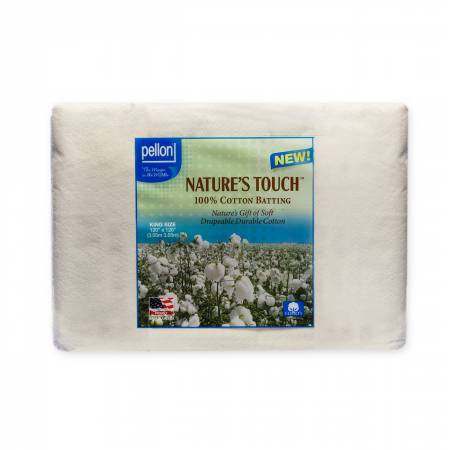 NCP-120 Pellon Natures Touch 100% Natural Cotton Batting King-sized 120in x 120in - Pellon