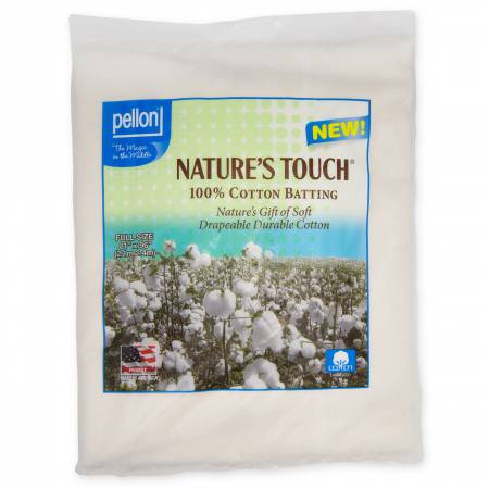 NCP-8196 Pellon Natures Touch 100% Natural Cotton Batting W/scrim Full-sized 81in x 96in - Pellon