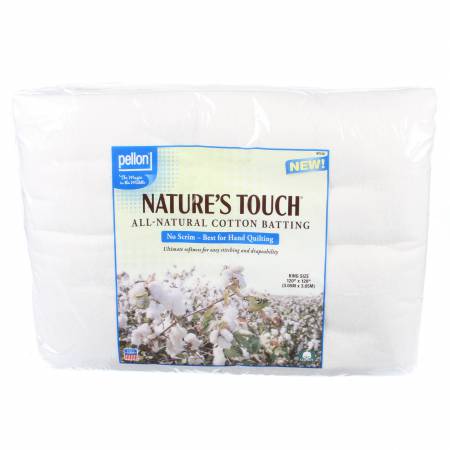 NT-120P Pellon Nature's Touch 100% Natural Cotton Batting No Scrim 120in x 120in - Pellon