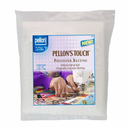 P-60P Pellon Quilters Touch 100% Poly Batting Throw-sized 60in x 60in - Pellon
