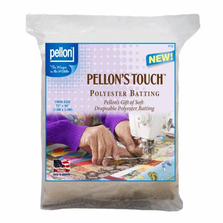P-72 Pellon Quilters Touch 100% Polyester Batting Twin-sized 72in x 90in - Pellon