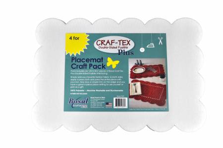 PM-9B Craf Tex Double Sided Fusible Placemat12-1/2in x 18-1/4in 4pk - Bosal