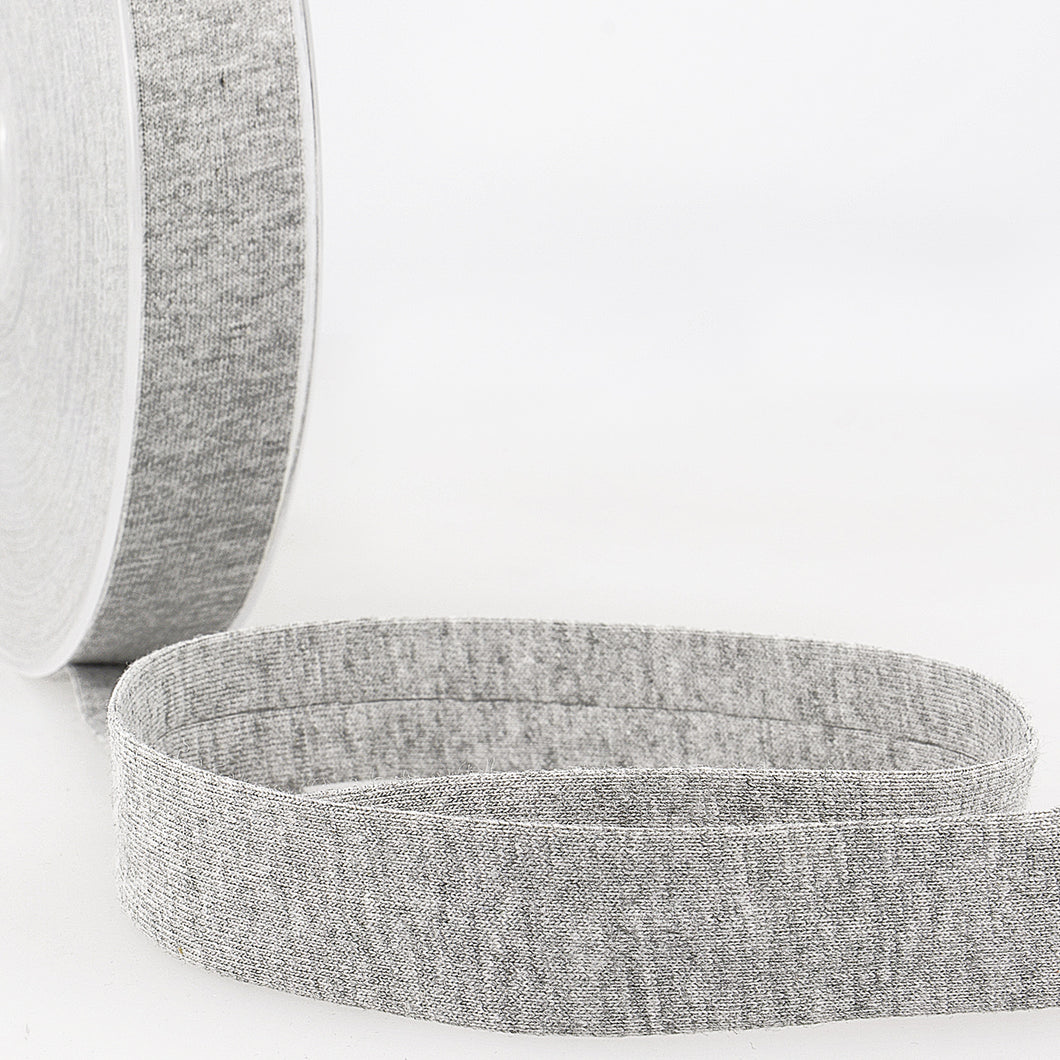 Grey (031) - Bias Binding - Cotton Jersey 20mm - Stephanoise