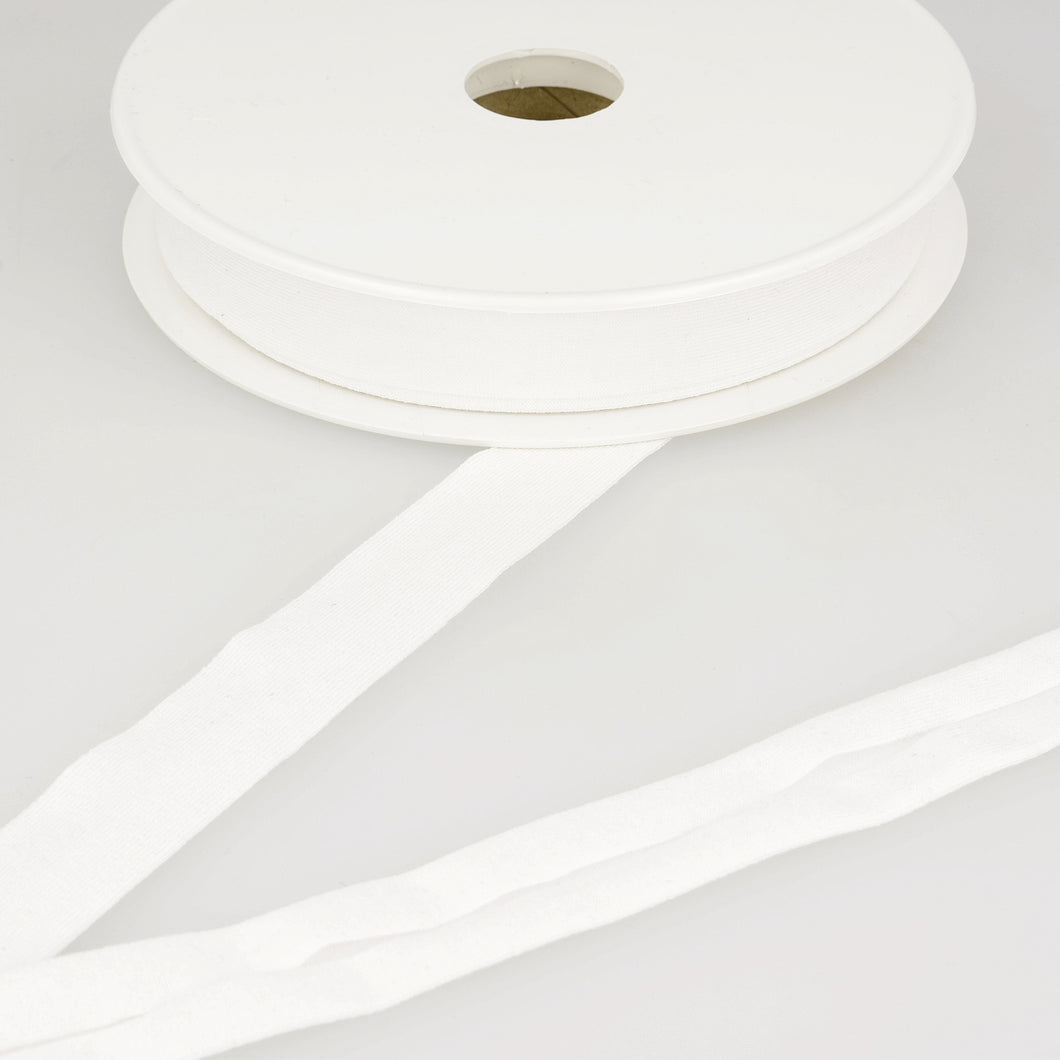 White (001) - Bias Binding - Stretch Jersey 20mm - Stephanoise