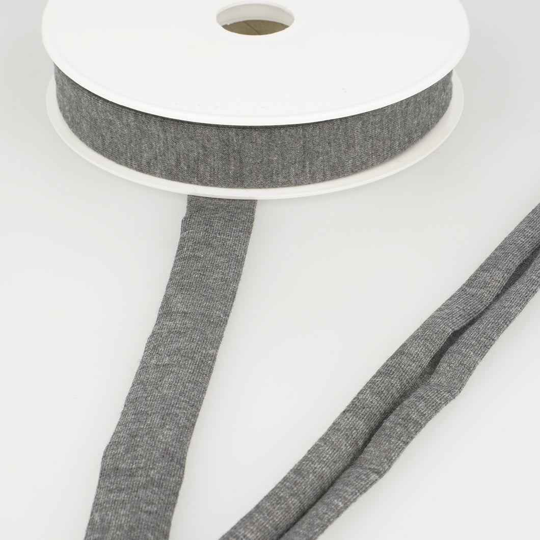 Mid Grey (033) - Bias Binding - Stretch Jersey 20mm - Stephanoise