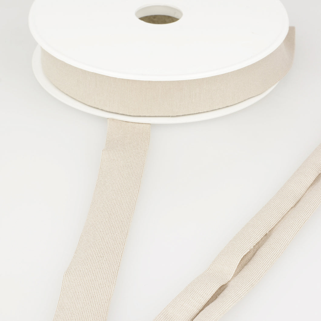 Beige (040) - Bias Binding - Stretch Jersey 20mm - Stephanoise