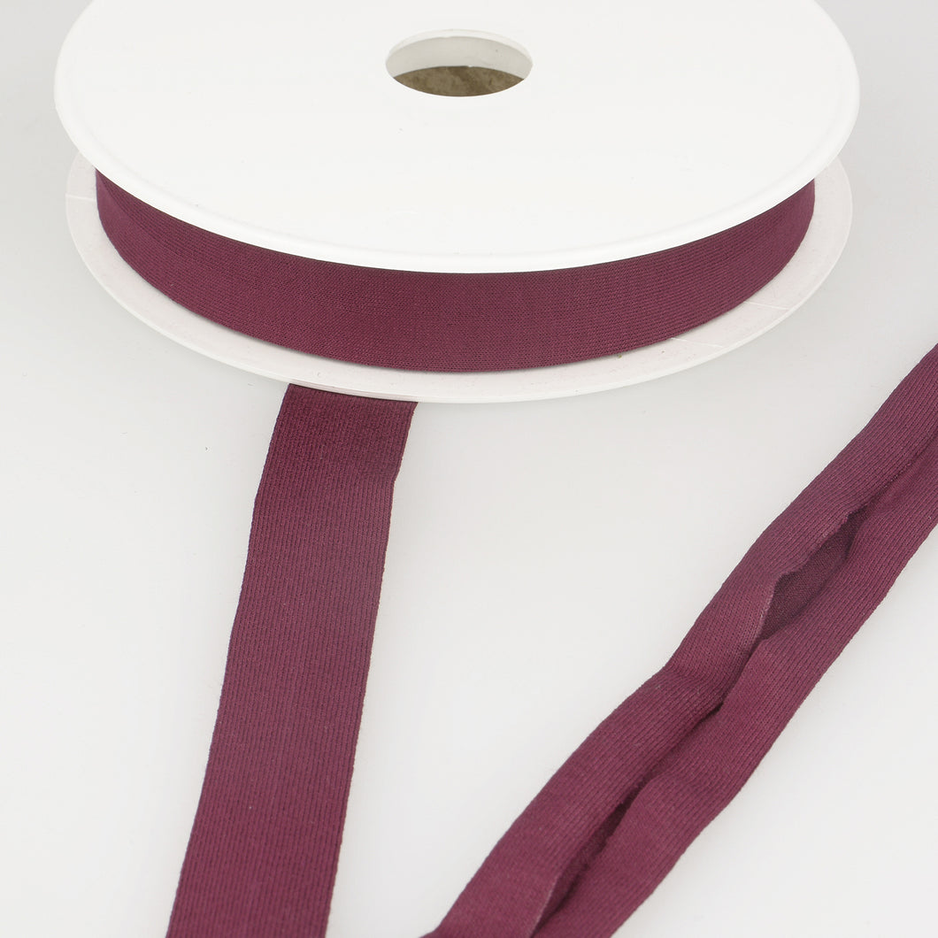 Dark Plum (172) - Bias Binding - Stretch Jersey 20mm - Stephanoise