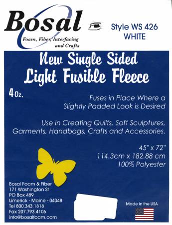 WS426 Single Sided Light Fusible Fleece 45in x 72in - Bosal