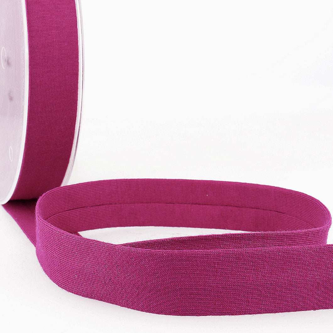 Dark Purple (099) - Bias Binding - Cotton Jersey 20mm - Stephanoise